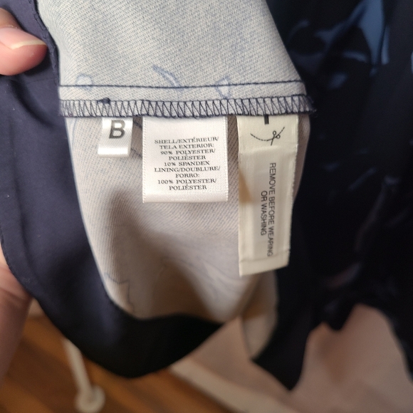 Ann Taylor navy blue & blue floral print woven fit and flare midi dress Size 6 - Picture 10 of 10